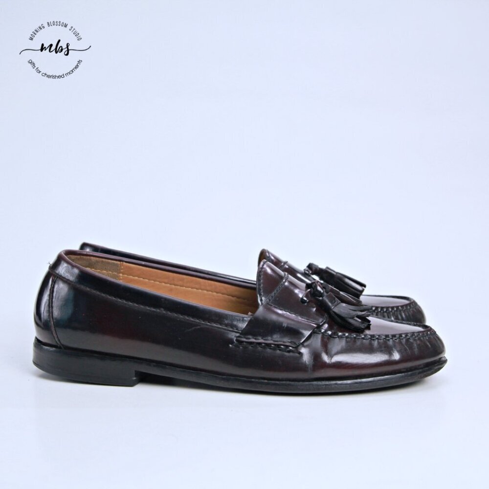 Cole Haan Pinch Leather Tassel Loafer Burgundy Men 10